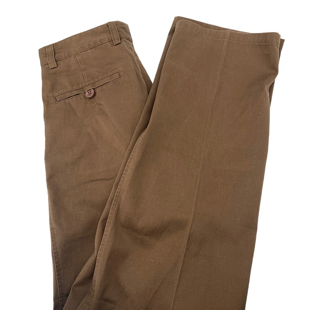 GIORGIO ARMANI Pants Size 30 / Size L Slacks Tan Pleated Brown Straight Leg - Picture 9 of 10
